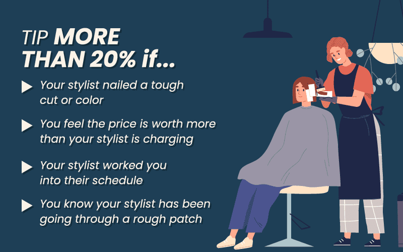 When to tip hairdresser more than 20 percent graphic