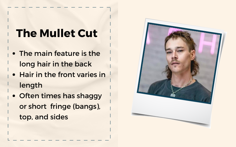 The Mullet Haircut depicted in a graphic with an explainer of what it is