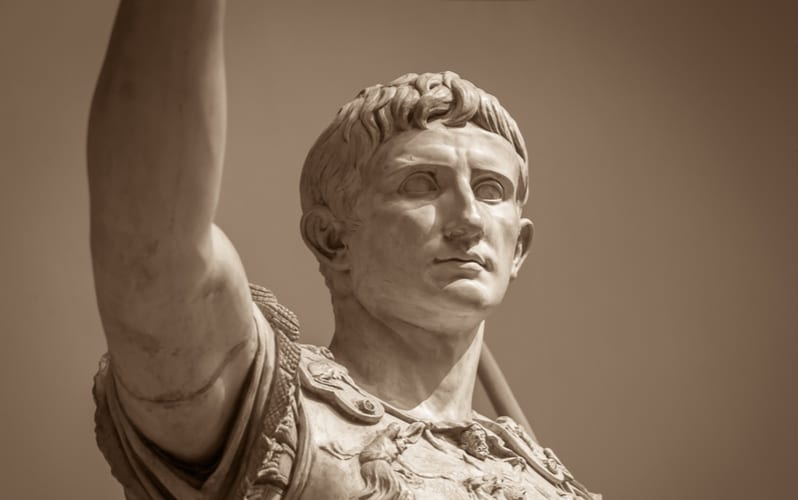 Statue of Roman Emperor Augustus rocking a Caesar Haircut