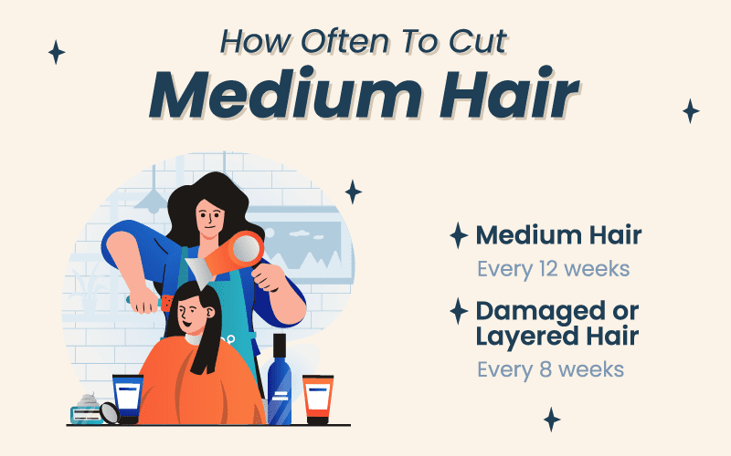 How often should you get a haircut with medium hair graphic
