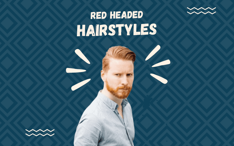 Image titled Red Headed Hairstyles featuring a cutout image of a man with red hair in a blue shirt floating against a blue background