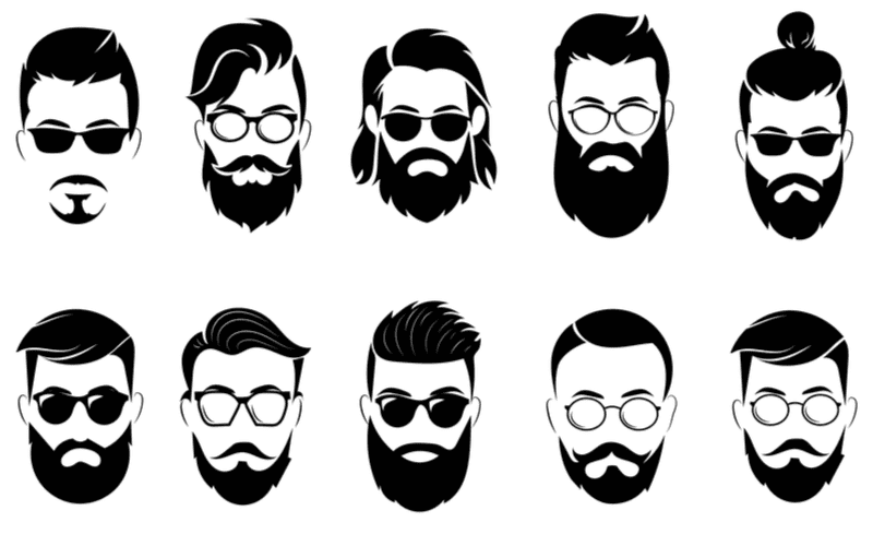 For a piece on which haircut should i get men, a bunch of options illustrated in black and white