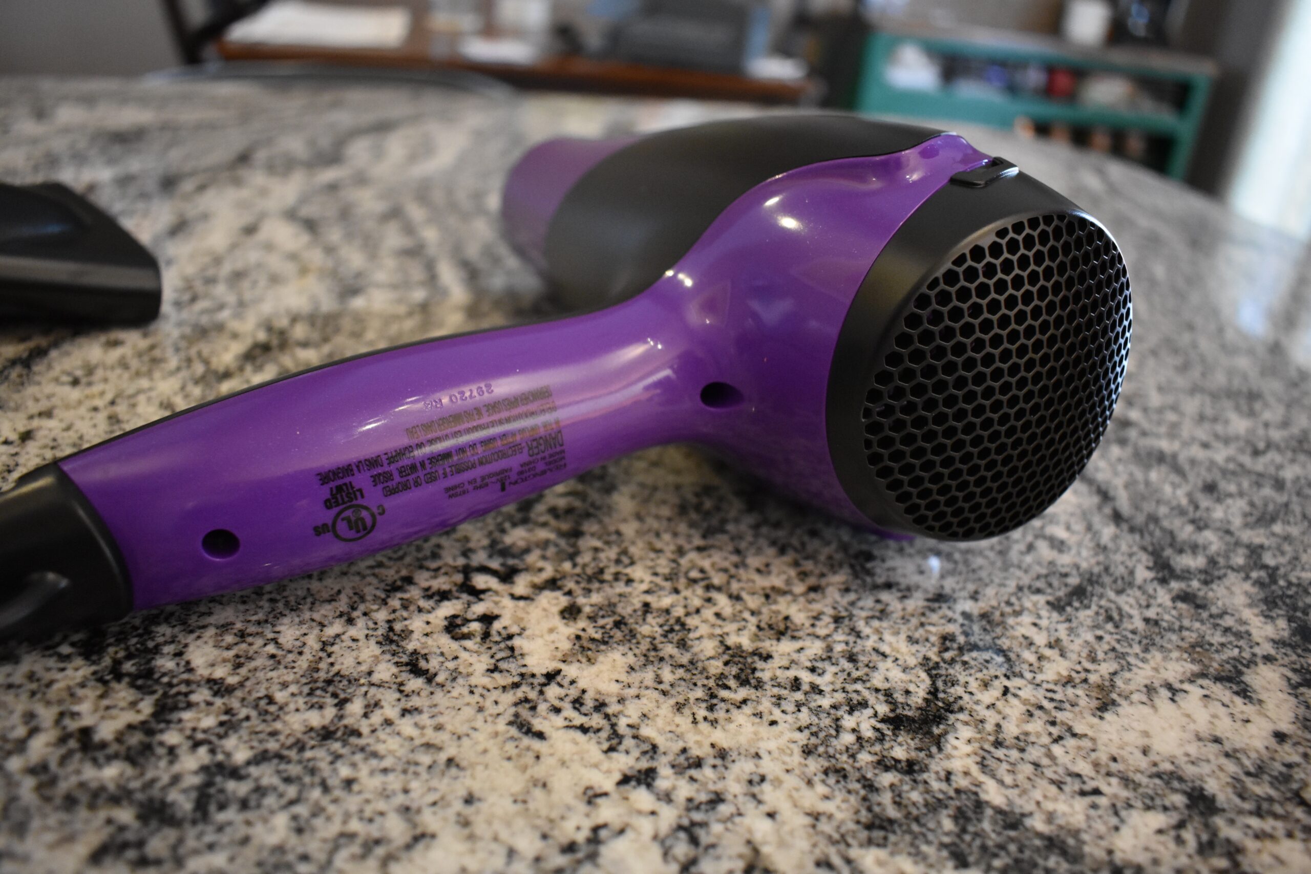 Angled shot of the Remington damage control hair dryer