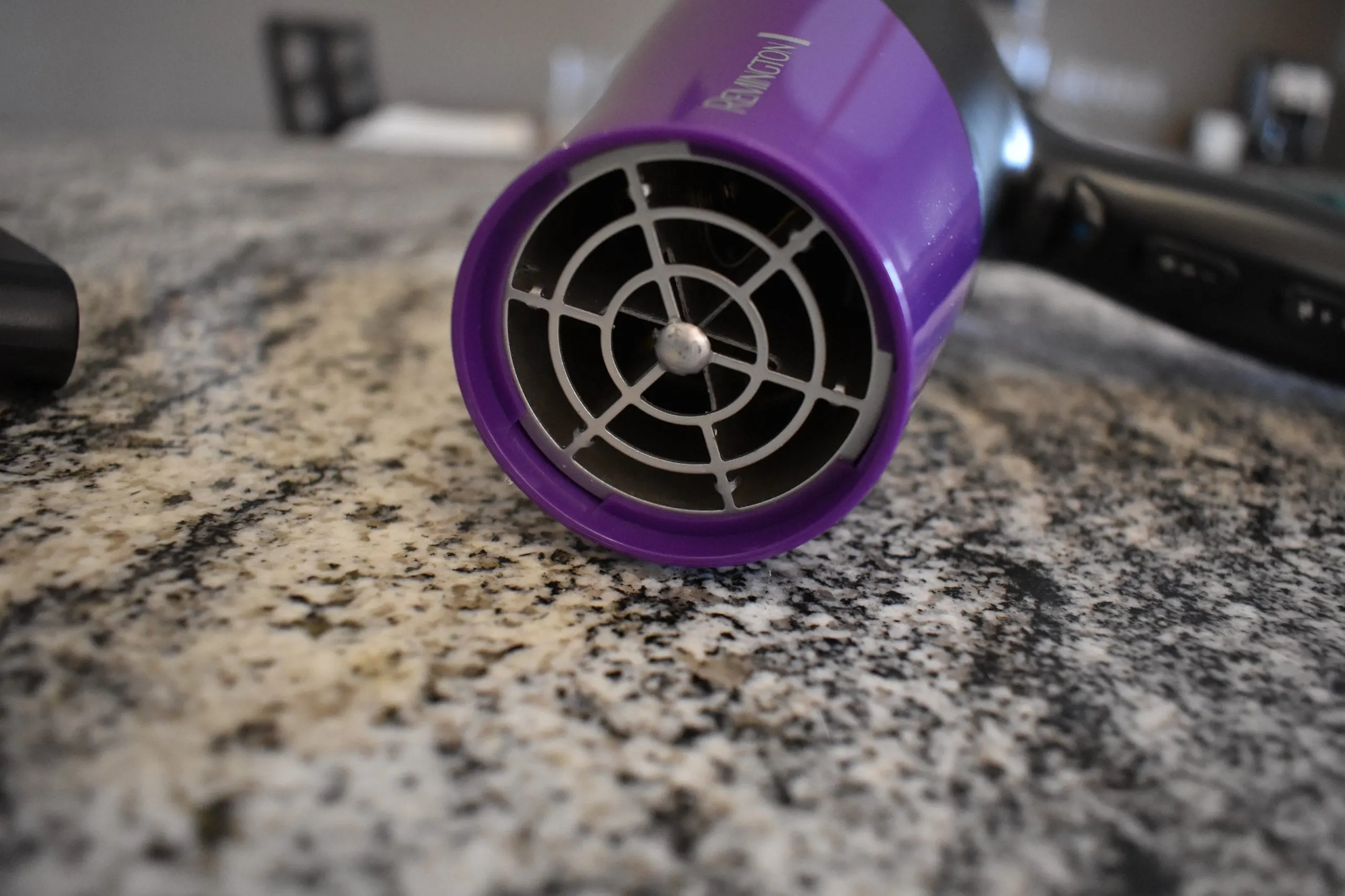 Close-up of the front of the damage control hair dryer from Remington