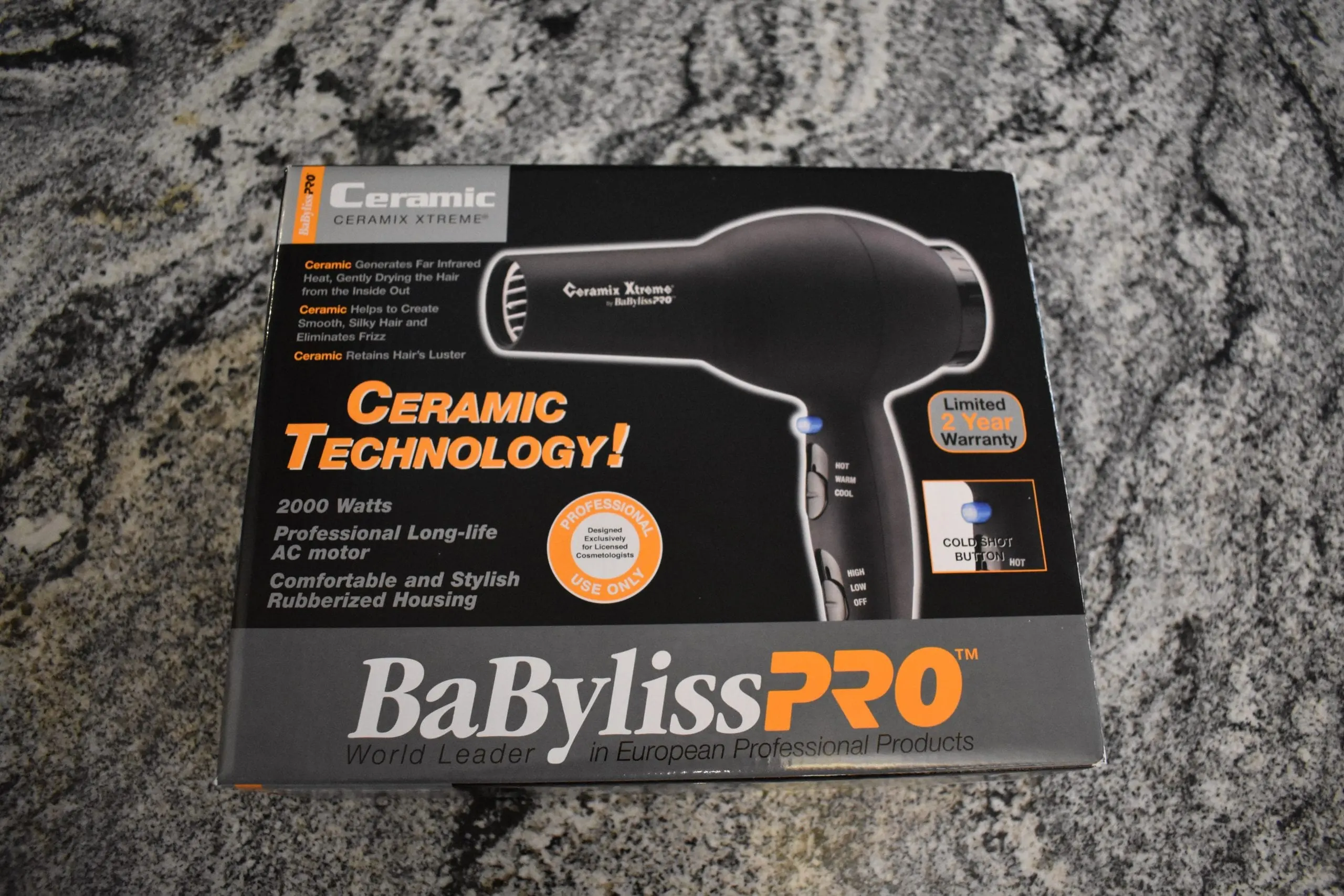 Front of the BaByliss Pro Hair Dryer with Ceramic Technology