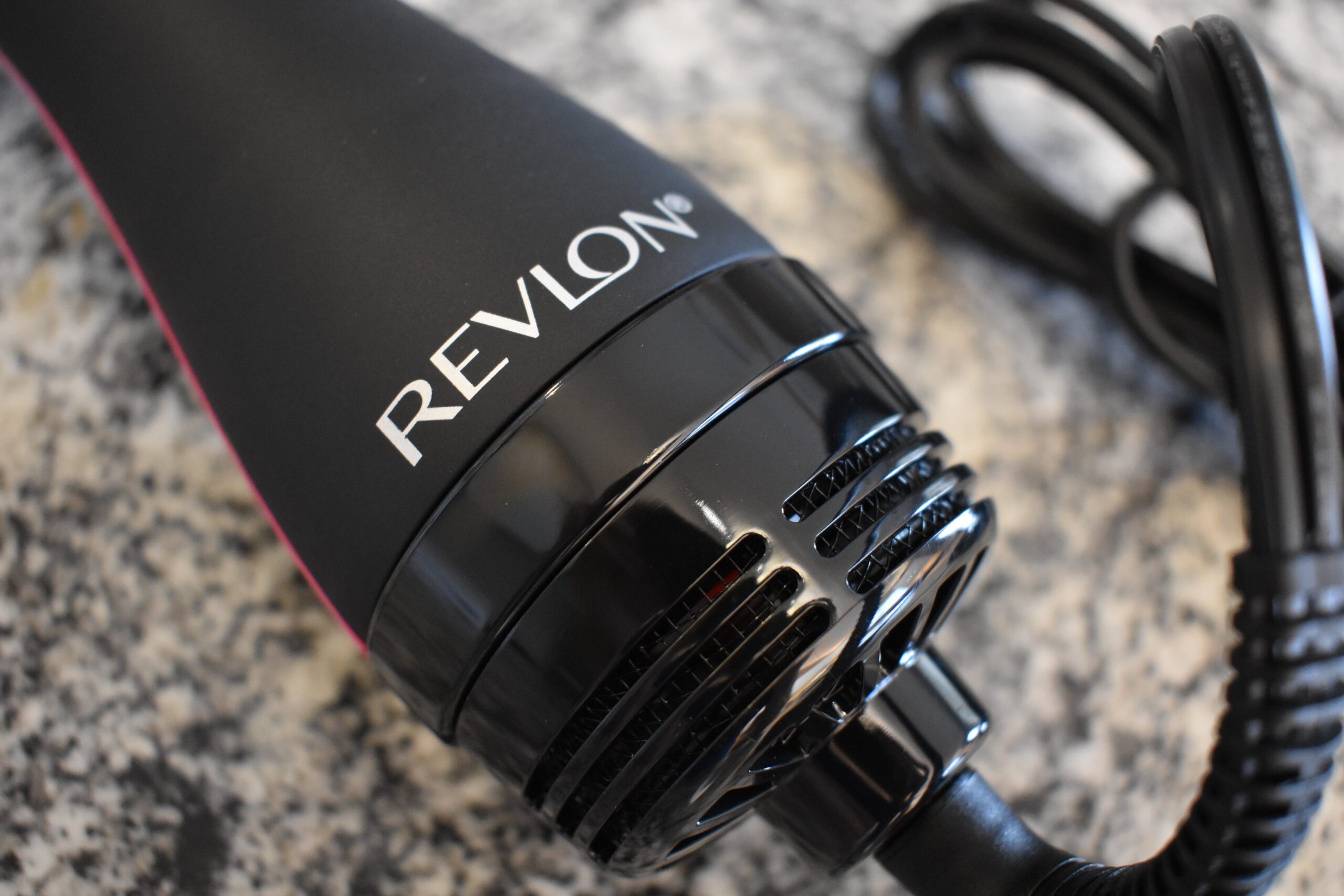 Close up of the Revlon electric air hair brush