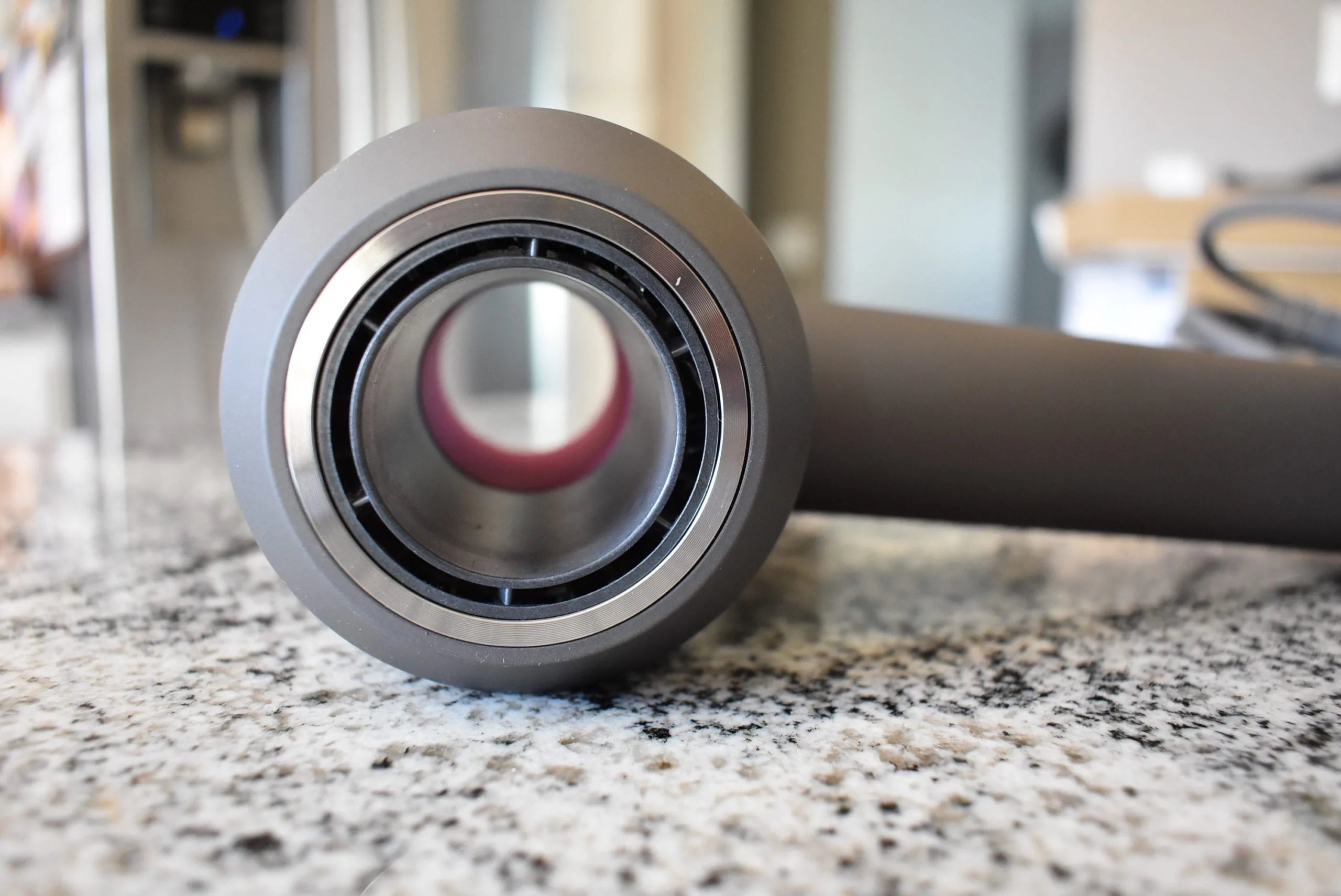Front of the Dyson Hair Dryer showing a close-up of the magnet
