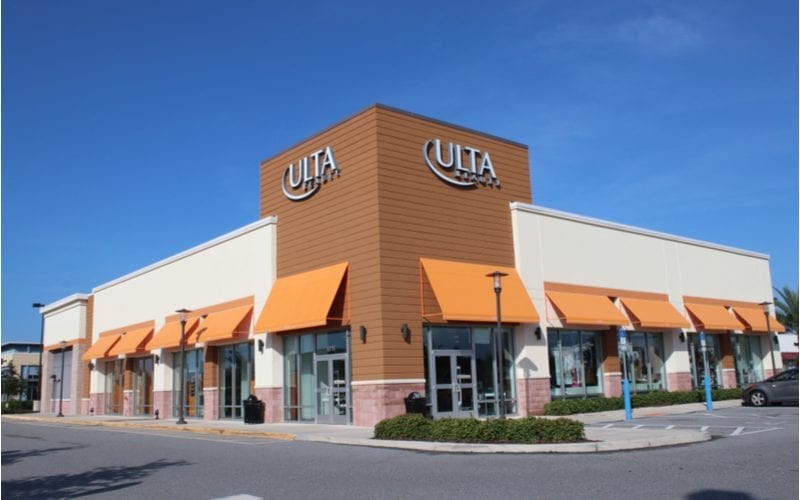 Ulta salon prices image featuring the outside of an Ulta beauty store in Illinois