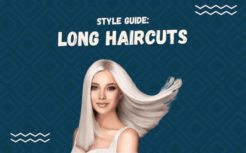 Long Haircuts for Women against a blue background
