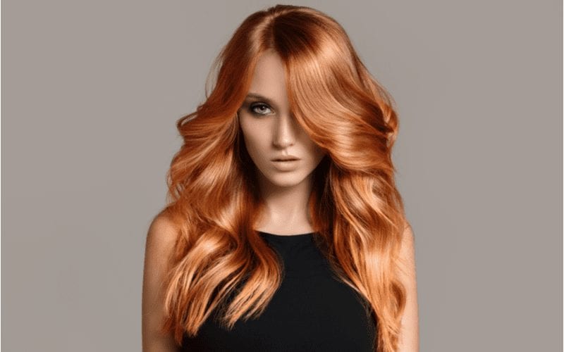 Woman with Coppery Ginger Glamour Waves