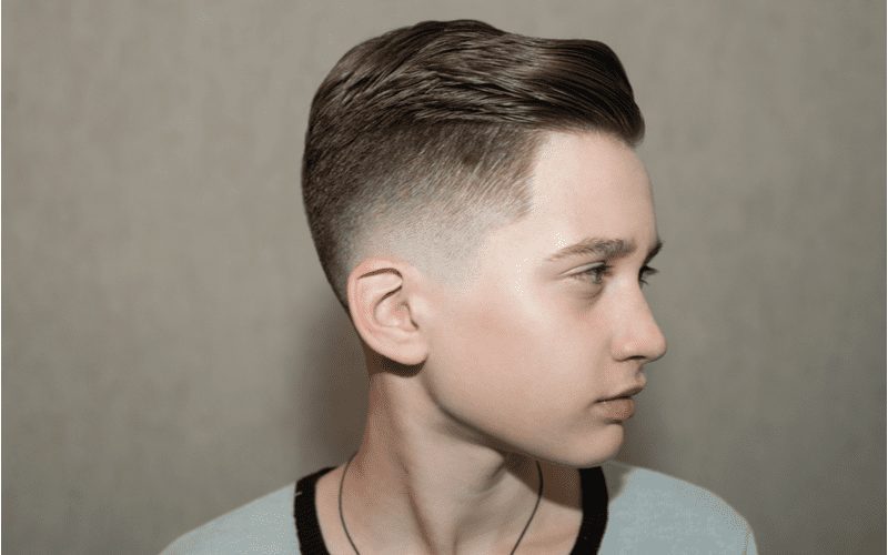 High Slicked Back Drop Fade for boys haircut inspo