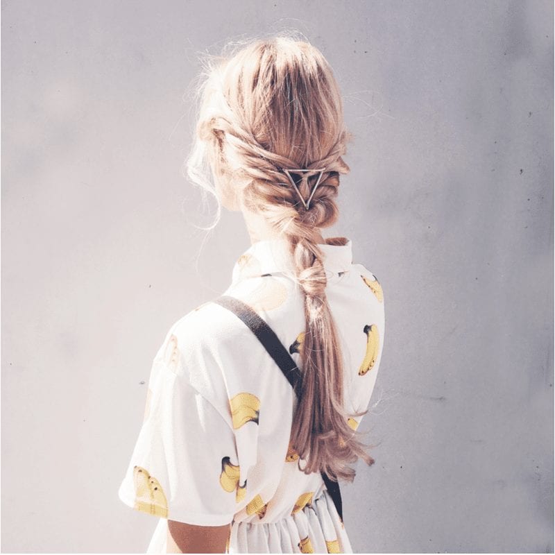For an example of types of braids, Accessorized Inverted Pony Faux Braid