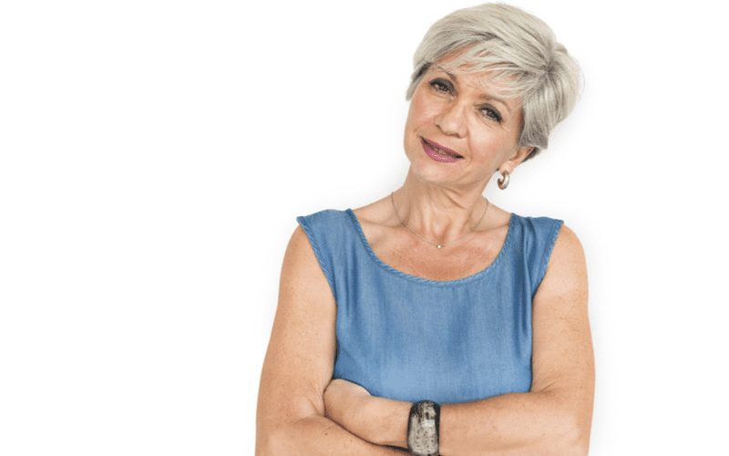 A featured short haircut for older women style, Long Pixie With Side-Swept Bangs