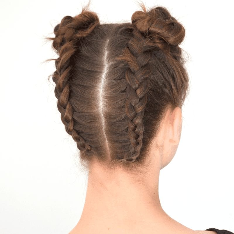 Inspiration for Braided Hairstyles with Braided Space Buns as inspiration