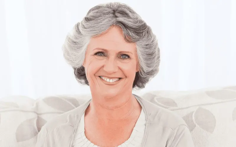 Woman over 50 with a Short Feathered Crop hairstyle
