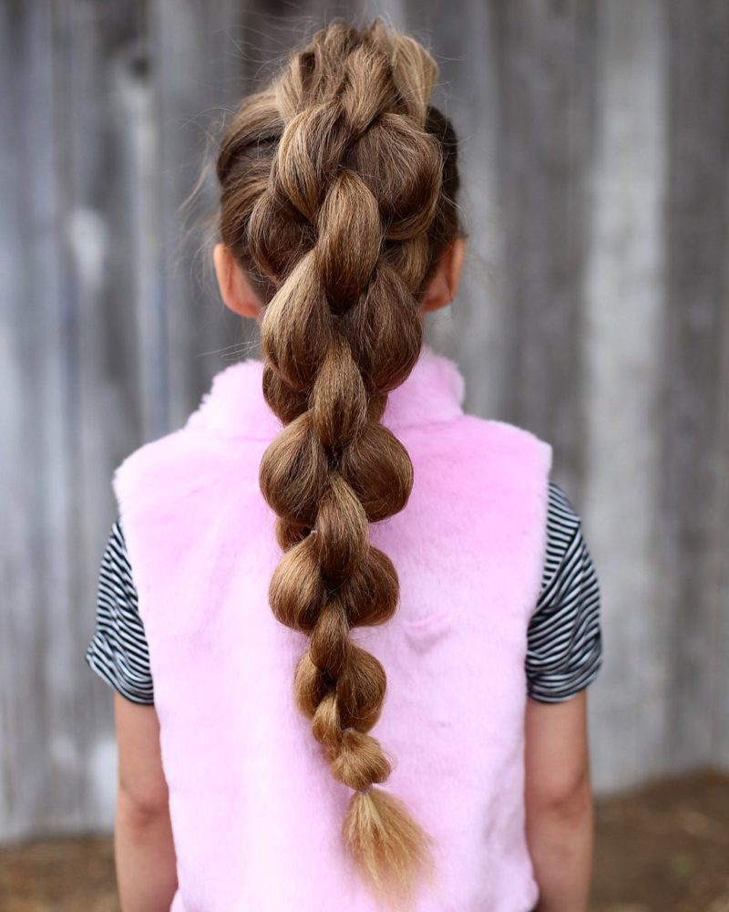 Three strand pull through for a piece on toddlers braided hairstyles
