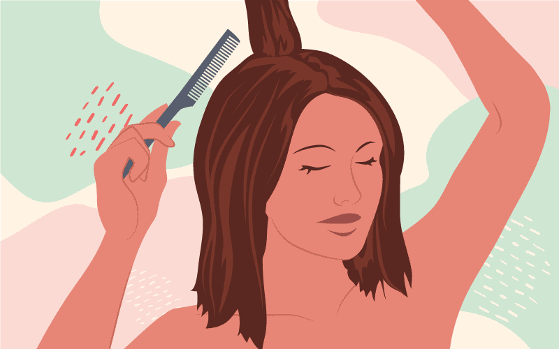 Chải tóc ngược, một bước trong quá trình có được mái tóc bồng bềnh