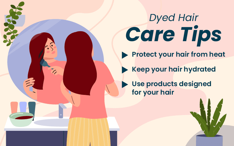 Dyed hair care tips for a piece on how often should you dye your hair