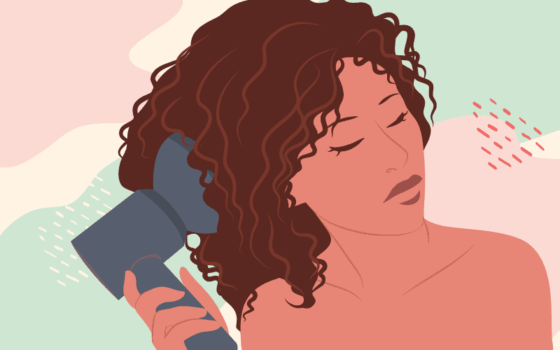 How to get fluffy hair using a hair diffuser graphic