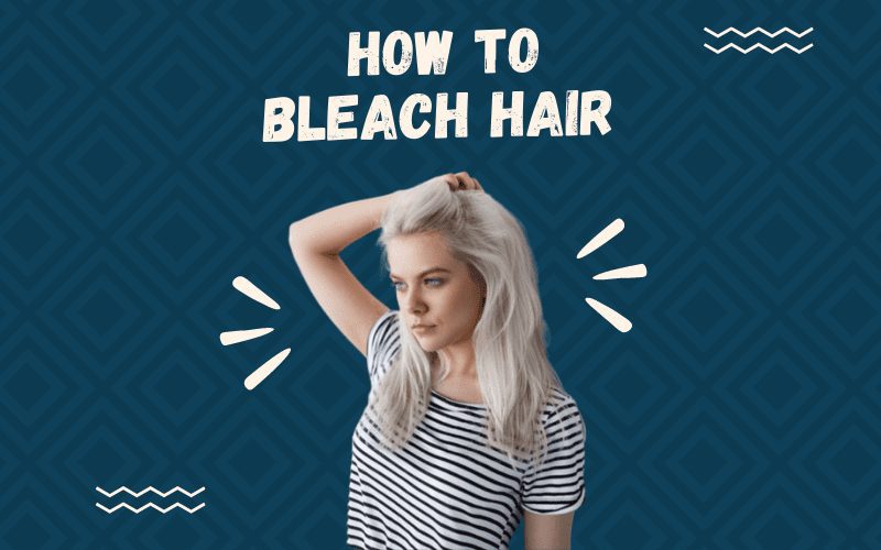 Image titled How to Bleach Hair featuring a blonde woman in a striped shirt