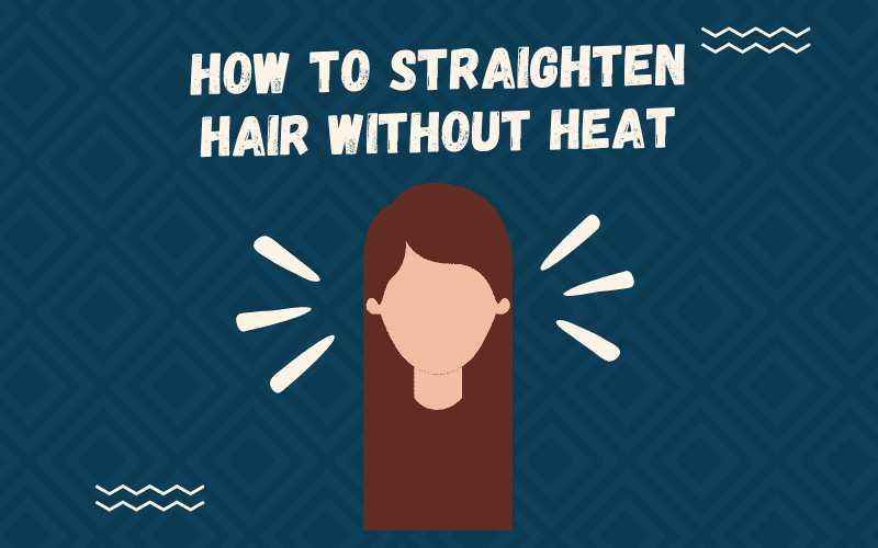 Image titled How to Straighten Hair Without Heat featuring a gal with long straight hair in graphic form