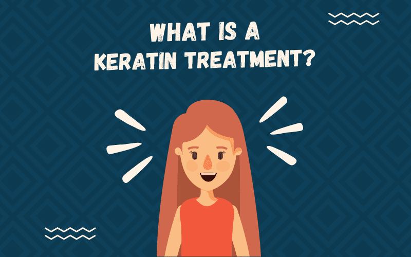 Image titled What Is a Keratin Treatment showing a cartoon lady with extremely straight hair