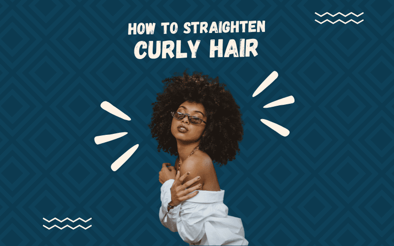 Image titled How to Straighten Curly Hair featuring a woman with such a style holding her arms in sunglasses without smiling