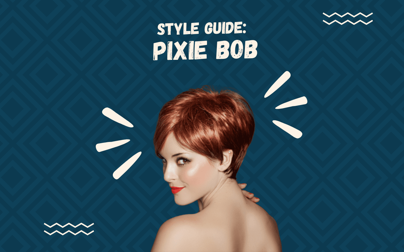 Image titled Style Guide Pixie Bob featuring a woman with such a style standing in front of a blue graphic square background