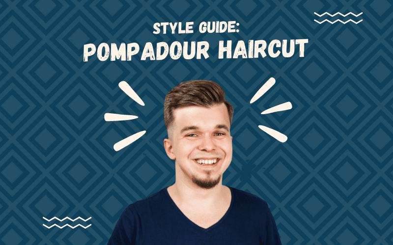 Image titled Style Guide Pompadour Hiarcut featuring a man in a black shirt with such a style smiling with a goatee