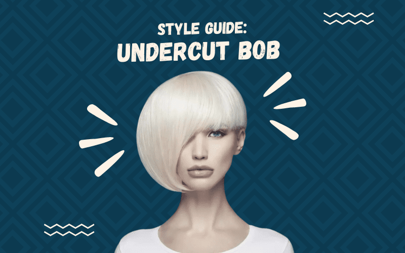 Image titled Style Guide: Undercut Bob with a modern-looking woman with bangs covering one eye swooping down by her chin