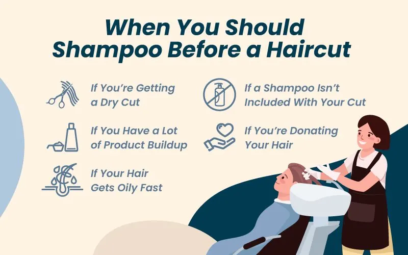 When you should shampoo before a haircut graphic