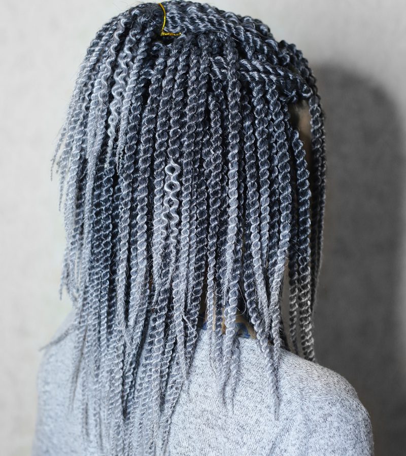 Silver Senegalese Twists, a featured black women hairstyle