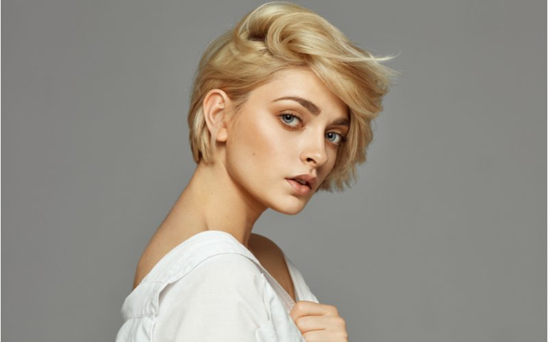 Short bob haircut titled Layered With Volume on Top