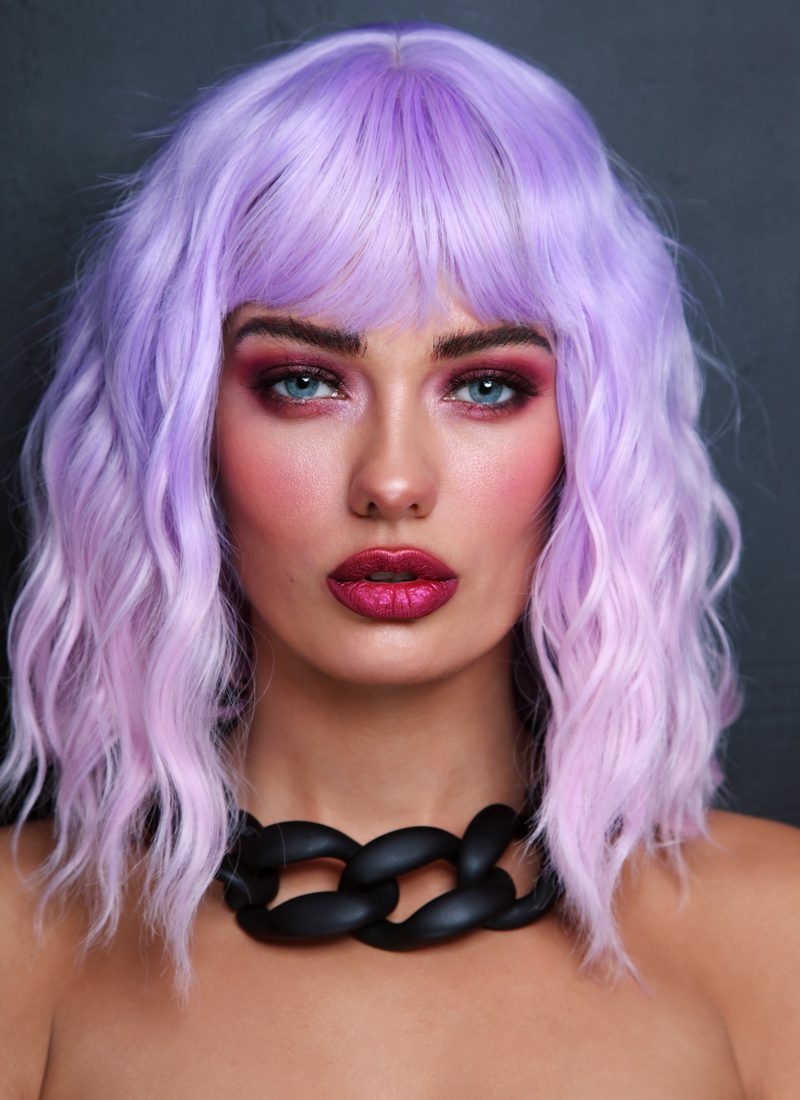 Ultraviolet Lob With Low-Volume Curls