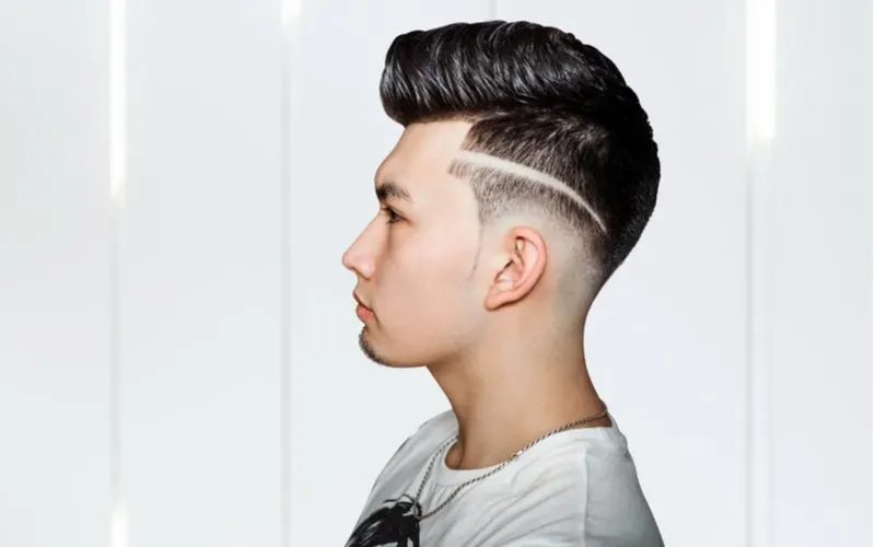 Pomp-Fade Haircut With Single Rail