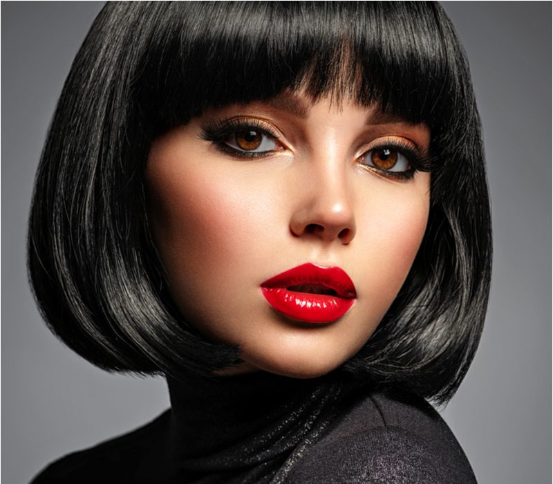 Traditional Undercut Bob Hairstyle With Straight Bangs 