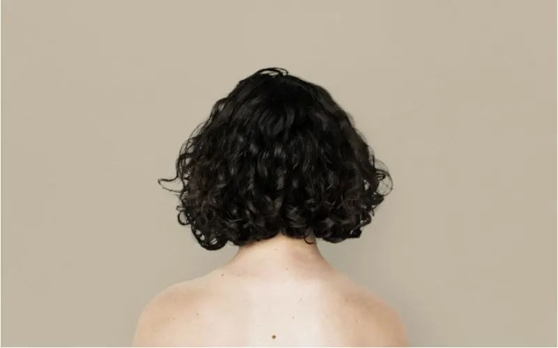 Ebony Chin-Length Curls as inspo for a curly bob hairstyle roundup