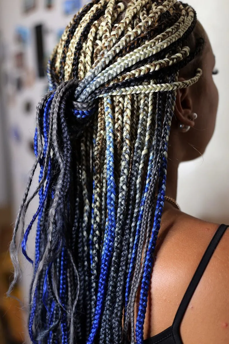 Colorful Synthetic Flat Box Braids