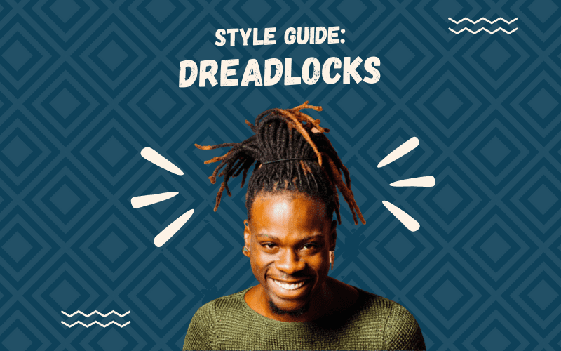 Image titled style guide Dreadlocks featuring a guy with this style in a cutout image on a blue graphic background