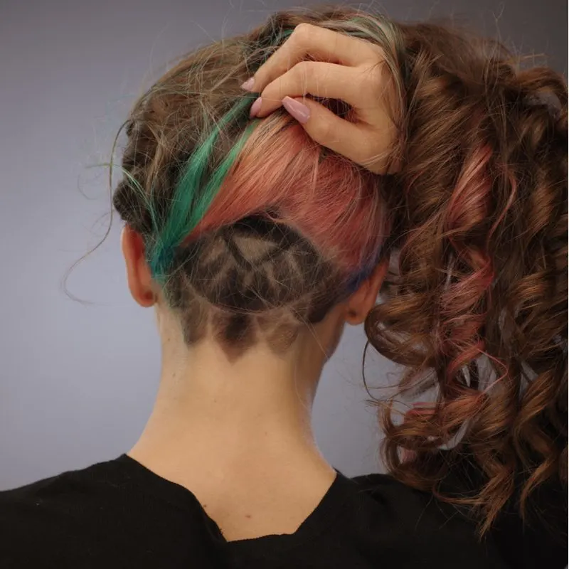 Long Underdyed Hair With Dyed Undercut