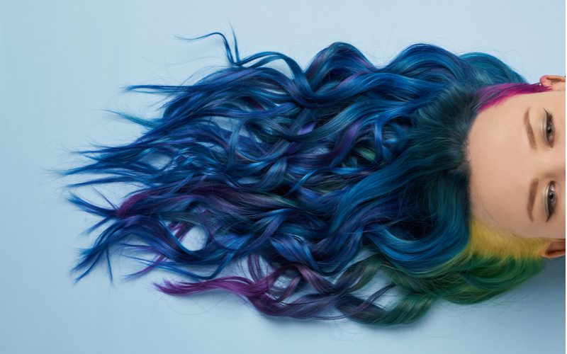 Electric Blue Multi-Colored Underdye Hair