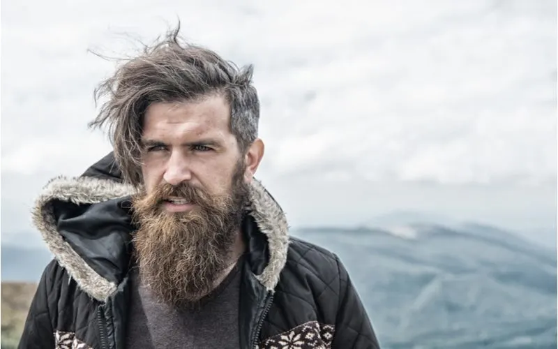 Grand Bandholz Beard Style on a rugged looking man in a furry parka