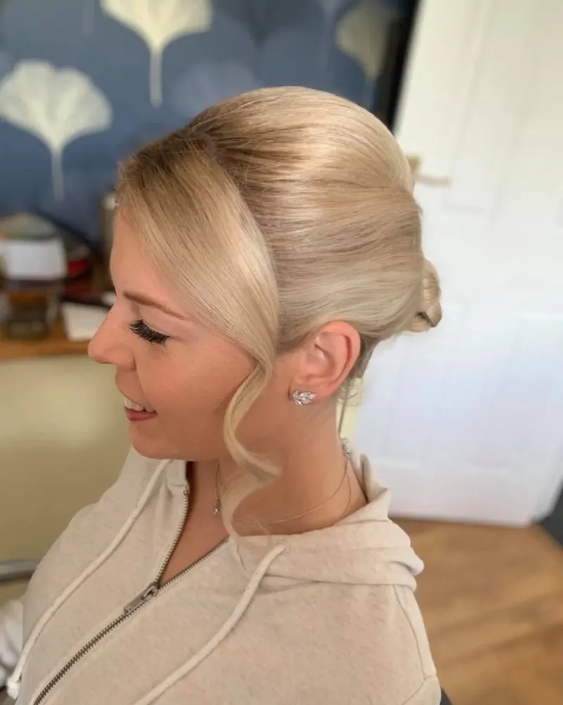 Wraparound Updo listed as a wedding guest hairstyle