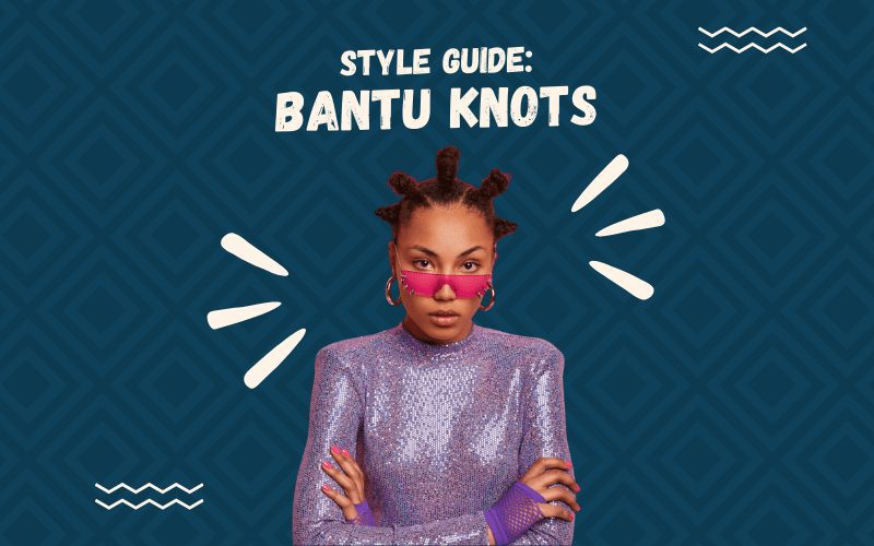 Image titled Style Guide: Bantu Knots featuring a trendy African-American woman wearing such a style while also wearing a purple sequin shirt