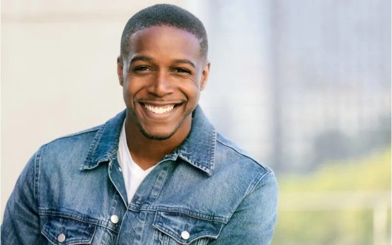 Black male hairstyle titled #2 Skin Fade With Shaved Line