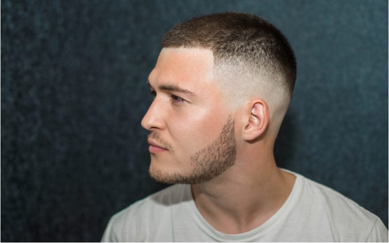 Mid-High Fade With Line-Up as an idea for best haircuts for receding hairlines