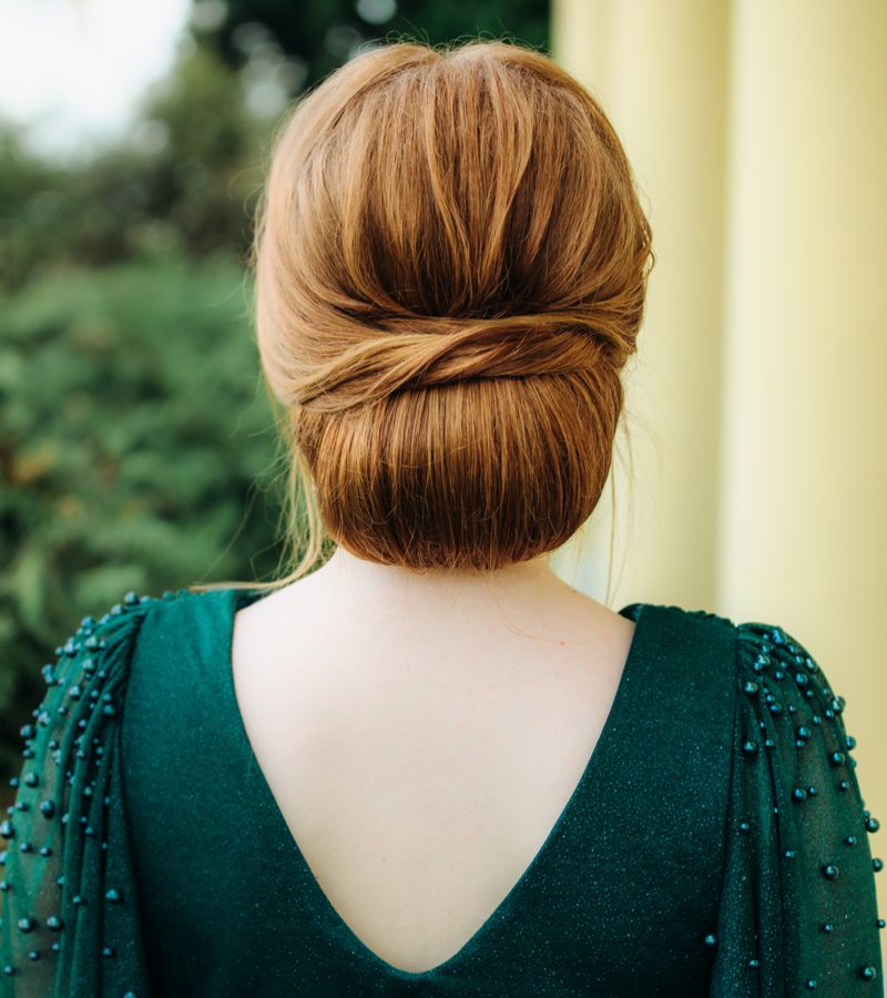Chic and Simple Chignon for a piece on best hairstyle for women 40 and up