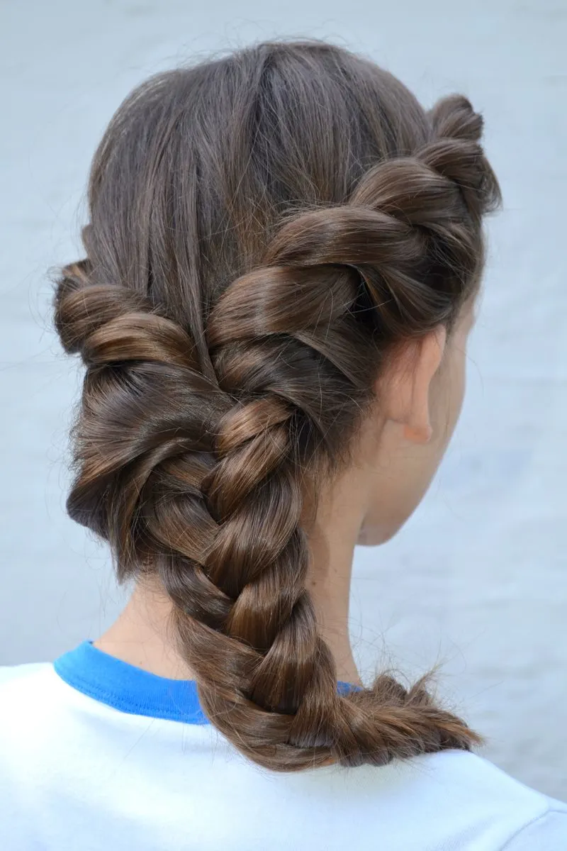 Double Twists Into Hanging Braid as a featured teenage girl hairstyle