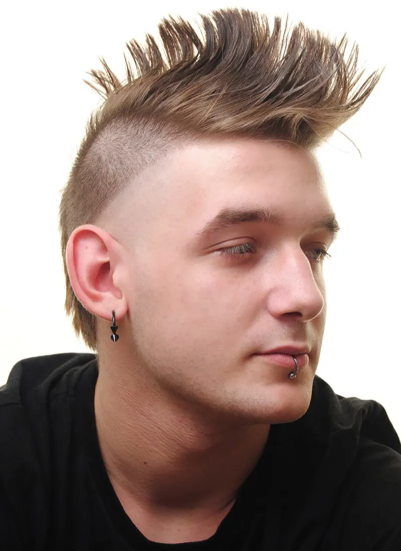 Punk Mohawk Haircut With Shaped Hairline
