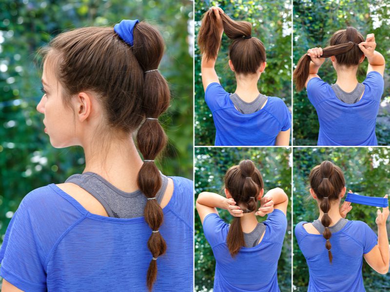 Trendy Bubble Ponytail for a piece on easy hairstyles